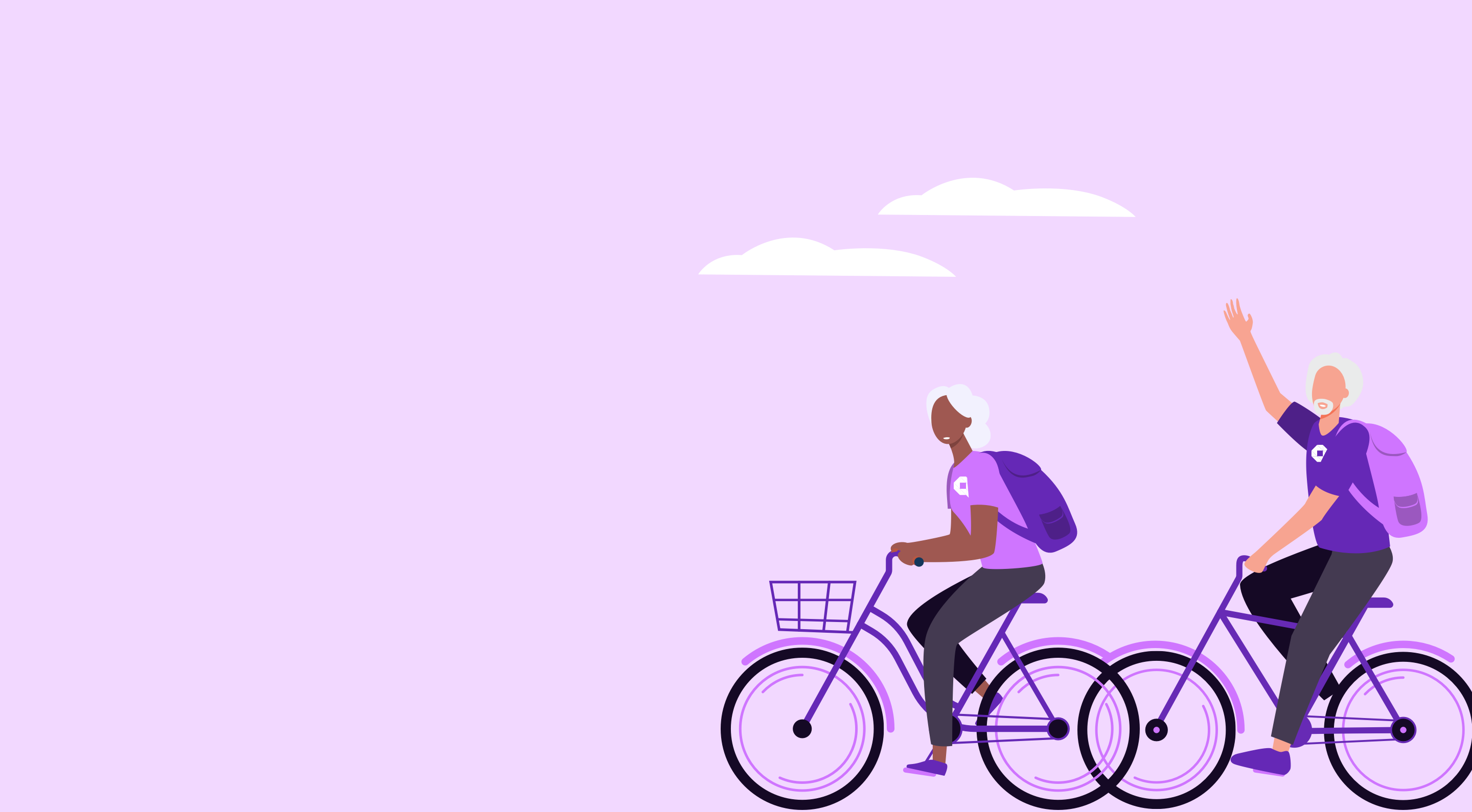 Male and Female riding a bicycle